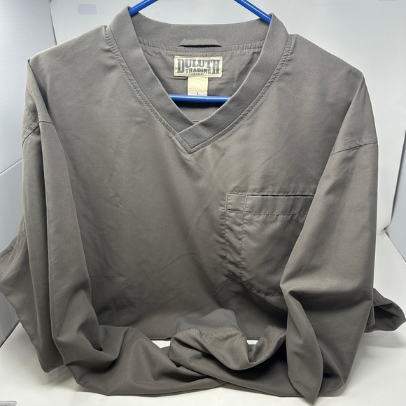 Duluth Trading Co Other - Duluth Trading Co Windbreaker Pullover Men Large Gray V-Neck Pocket Windshirt